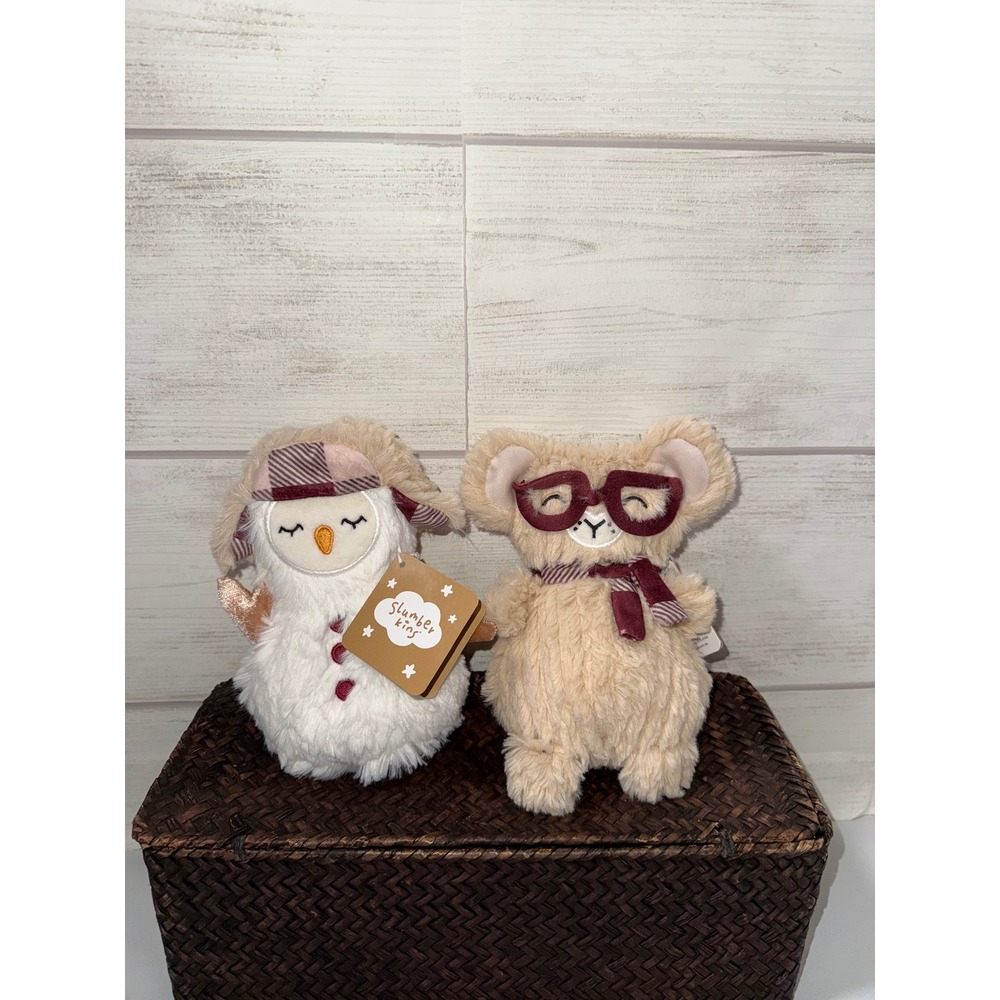 Slumberkins Snowman and Mouse Plush Set Winter Collection NWT New